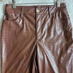 INC International Concepts Croc-Embossed Leather Pants